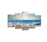 ARTTOR Lienzo Decorativo 160x85cm Moderno Tríptico Paisajes Marino - 3551 | Mar Borde Agua Cuadro sobre Lienzo Grande Arte mural Decoración del Hogar Salón Dormitorio Cocina Oficina Cuadros de Pared