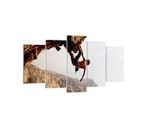ARTTOR Lienzo Decorativo 160x85cm Moderno Tríptico Paisajes Personas - 2784 | Escalada Extremo montañas Cuadro sobre Lienzo Grande Arte mural Decoración del Hogar Salón Dormitorio Cuadros de Pared