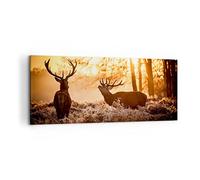 ARTTOR Lienzos decorativos 100x40cm Cuadro Sobre Lienzo Moderno Deer brezo animal Grande Dormitorio Cocina Cuadros Pared Imágenes Cuadros Decoracion Salon Wall Art Prints Decor Canvas AB100x40-3043