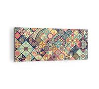 ARTTOR Lienzos decorativos 100x40cm Cuadro Sobre Lienzo Moderno flores mosaico Grande Dormitorio Cocina Cuadros Pared Imágenes Cuadros Decoracion Salon Wall Art Prints Decor Canvas AB100x40-3815