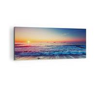 ARTTOR Lienzos decorativos 100x40cm Cuadro Sobre Lienzo Moderno mar playa ola Grande Dormitorio Cocina Cuadros Pared Imágenes Cuadros Decoracion Salon Wall Art Prints Decor Canvas AB100x40-3613