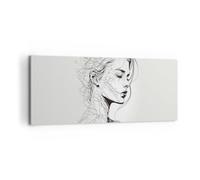 ARTTOR Lienzos decorativos 100x40cm Cuadro Sobre Lienzo Moderno Mujer Retrato Línea Grande Dormitorio Cocina Cuadros Pared Imágenes Cuadros Decoracion Salon Wall Art Prints Decor Canvas AB100x40-6015