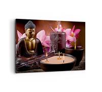 ARTTOR Lienzos decorativos 100x70cm Cuadro Sobre Lienzo Moderno Buda velas Religión Grande Dormitorio Cocina Cuadros Pared Imágenes Cuadros Decoracion Salon Wall Art Prints Decor Canvas AA100x70-2631