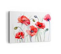 ARTTOR Lienzos decorativos 100x70cm Cuadro Sobre Lienzo Moderno flor amapola prado Grande Dormitorio Cocina Cuadros Pared Imágenes Cuadros Decoracion Salon Wall Art Prints Decor Canvas AA100x70-3584