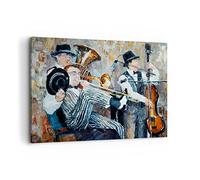 ARTTOR Lienzos decorativos 100x70cm Cuadro Sobre Lienzo Moderno jazz musica musico Grande Dormitorio Cocina Cuadros Pared Imágenes Cuadros Decoracion Salon Wall Art Prints Decor Canvas AA100x70-3422
