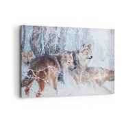 ARTTOR Lienzos decorativos 100x70cm Cuadro Sobre Lienzo Moderno lobo animal bosque Grande Dormitorio Cocina Cuadros Pared Imágenes Cuadros Decoracion Salon Wall Art Prints Decor Canvas AA100x70-3770