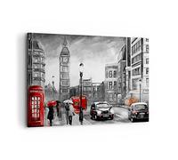 ARTTOR Lienzos decorativos 100x70cm Cuadro Sobre Lienzo Moderno Londres bus Grande Dormitorio Cocina Cuadros Pared Imágenes Cuadros Decoracion Salon Wall Art Prints Decor Canvas AA100x70-3939