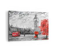 ARTTOR Lienzos decorativos 100x70cm Cuadro Sobre Lienzo Moderno Londres bus Grande Dormitorio Cocina Cuadros Pared Imágenes Cuadros Decoracion Salon Wall Art Prints Decor Canvas AA100x70-3866