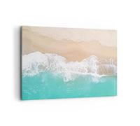 ARTTOR Lienzos decorativos 100x70cm Cuadro Sobre Lienzo Moderno mar ola arena Grande Dormitorio Cocina Cuadros Pared Imágenes Cuadros Decoracion Salon Wall Art Prints Decor Canvas AA100x70-3937