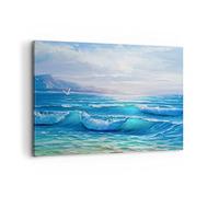 ARTTOR Lienzos decorativos 100x70cm Cuadro Sobre Lienzo Moderno mar ola gaviota Grande Dormitorio Cocina Cuadros Pared Imágenes Cuadros Decoracion Salon Wall Art Prints Decor Canvas AA100x70-4033