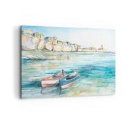 ARTTOR Lienzos decorativos 100x70cm Cuadro Sobre Lienzo Moderno Paisaje Mar Bote Grande Dormitorio Cocina Cuadros Pared Imágenes Cuadros Decoracion Salon Wall Art Prints Decor Canvas AA100x70-5193
