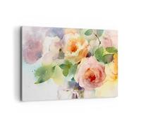 ARTTOR Lienzos decorativos 100x70cm Cuadro Sobre Lienzo Moderno rosa flor jardin Grande Dormitorio Cocina Cuadros Pared Imágenes Cuadros Decoracion Salon Wall Art Prints Decor Canvas AA100x70-3910