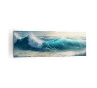 ARTTOR Lienzos decorativos 160x50cm Cuadro Sobre Lienzo Moderno Mar Ondas Playa Grande XXL Dormitorio Cocina Cuadros Pared Imágenes Cuadros Decoracion Salon Wall Art Prints Decor Canvas AB160x50-5780