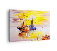 ARTTOR Lienzos decorativos Barcos Sol mar viajes Cuadro Sobre Lienzo Moderno 70x50cm Cuadros Decoracion Salon Dormitorio Cocina Cuadros Pared Imágenes Wall Art Prints Decor Canvas AA70x50-2882