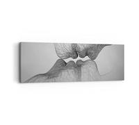 ARTTOR Lienzos decorativos Beso Amor Pareja Cuadro Sobre Lienzo Moderno 90x30cm Cuadros Decoracion Salon Dormitorio Cocina Cuadros Pared Imágenes Wall Art Prints Decor Canvas AB90x30-4967