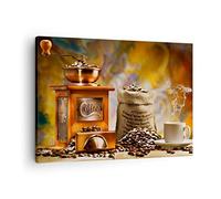ARTTOR Lienzos decorativos Café granos amoladora taza Cuadro Sobre Lienzo Moderno 70x50cm Cuadros Decoracion Salon Dormitorio Cocina Cuadros Pared Imágenes Wall Art Prints Decor Canvas AA70x50-2592