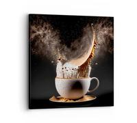 ARTTOR Lienzos decorativos Café Leche Taza Cuadro Sobre Lienzo Moderno 30x30cm Cuadros Decoracion Salon Dormitorio Cocina Cuadros Pared Imágenes Wall Art Prints Decor Canvas AC30x30-5718