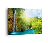ARTTOR Lienzos decorativos Cascada Forrest Cielo Cuadro Sobre Lienzo Moderno 70x50cm Cuadros Decoracion Salon Dormitorio Cocina Cuadros Pared Imágenes Wall Art Prints Decor Canvas AA70x50-0157