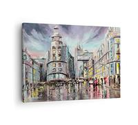 ARTTOR Lienzos decorativos ciudad calle casa Cuadro Sobre Lienzo Moderno 70x50cm Cuadros Decoracion Salon Dormitorio Cocina Cuadros Pared Imágenes Wall Art Prints Decor Canvas AA70x50-3440