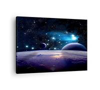 ARTTOR Lienzos decorativos cosmos planeta Cuadro Sobre Lienzo Moderno 70x50cm Cuadros Decoracion Salon Dormitorio Cocina Cuadros Pared Imágenes Wall Art Prints Decor Canvas AA70x50-3575