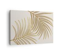 ARTTOR Lienzos decorativos Dorado Hojas Palmeras Cuadro Sobre Lienzo Moderno 70x50cm Cuadros Decoracion Salon Dormitorio Cocina Cuadros Pared Imágenes Wall Art Prints Decor Canvas AA70x50-4738