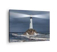 ARTTOR Lienzos decorativos faro mar Cuadro Sobre Lienzo Moderno 70x50cm Cuadros Decoracion Salon Dormitorio Cocina Cuadros Pared Imágenes Wall Art Prints Decor Canvas AA70x50-3550