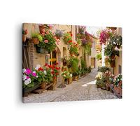 ARTTOR Lienzos decorativos flor calle casa Cuadro Sobre Lienzo Moderno 70x50cm Cuadros Decoracion Salon Dormitorio Cocina Cuadros Pared Imágenes Wall Art Prints Decor Canvas AA70x50-3586