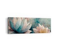 ARTTOR Lienzos decorativos Flores Arte Deco Loto Cuadro Sobre Lienzo Moderno 90x30cm Cuadros Decoracion Salon Dormitorio Cocina Cuadros Pared Imágenes Wall Art Prints Decor Canvas AB90x30-5976