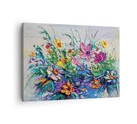 ARTTOR Lienzos decorativos Flores Los Colores Empasto Cuadro Sobre Lienzo Moderno 70x50cm Cuadros Decoracion Salon Dormitorio Cocina Cuadros Pared Imágenes Wall Art Prints Decor Canvas AA70x50-4521