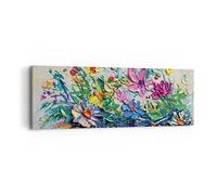 ARTTOR Lienzos decorativos Flores Los Colores Empasto Cuadro Sobre Lienzo Moderno 90x30cm Cuadros Decoracion Salon Dormitorio Cocina Cuadros Pared Imágenes Wall Art Prints Decor Canvas AB90x30-4521