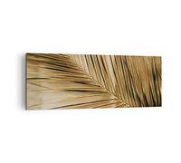 ARTTOR Lienzos decorativos Hoja Oro Planta Cuadro Sobre Lienzo Moderno 140x50cm Cuadros Decoracion Salon Dormitorio Cocina Cuadros Pared Imágenes Grande XXL Wall Art Prints Decor Canvas AB140x50-5041