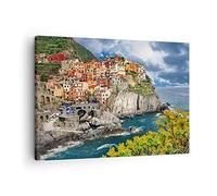 ARTTOR Lienzos decorativos Italia costa roca paisaje Cuadro Sobre Lienzo Moderno 70x50cm Cuadros Decoracion Salon Dormitorio Cocina Cuadros Pared Imágenes Wall Art Prints Decor Canvas AA70x50-2710