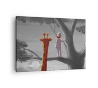 ARTTOR Lienzos decorativos Jirafa Para Niños Sueño Cuadro Sobre Lienzo Moderno 70x50cm Cuadros Decoracion Salon Dormitorio Cocina Cuadros Pared Imágenes Wall Art Prints Decor Canvas AA70x50-5879