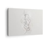 ARTTOR Lienzos decorativos Línea Única Hombre Mujer Cuadro Sobre Lienzo Moderno 70x50cm Cuadros Decoracion Salon Dormitorio Cocina Cuadros Pared Imágenes Wall Art Prints Decor Canvas AA70x50-4629