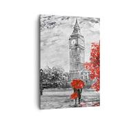 ARTTOR Lienzos decorativos Londres bus Cuadro Sobre Lienzo Moderno Vertical 50x70cm Cuadros Decoracion Salon Dormitorio Cocina Cuadros Pared Imágenes Wall Art Prints Decor Canvas PA50x70-3866