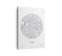 ARTTOR Lienzos decorativos Mapa Madrid España Cuadro Sobre Lienzo Moderno Vertical 50x70cm Cuadros Decoracion Salon Dormitorio Cocina Cuadros Pared Imágenes Wall Art Prints Decor Canvas PA50x70-5434