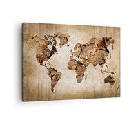 ARTTOR Lienzos decorativos mapa mundo moderno Cuadro Sobre Lienzo Moderno 70x50cm Cuadros Decoracion Salon Dormitorio Cocina Cuadros Pared Imágenes Wall Art Prints Decor Canvas AA70x50-3590