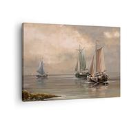 ARTTOR Lienzos decorativos mar barco pescador Cuadro Sobre Lienzo Moderno 70x50cm Cuadros Decoracion Salon Dormitorio Cocina Cuadros Pared Imágenes Wall Art Prints Decor Canvas AA70x50-3514