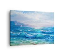 ARTTOR Lienzos decorativos mar ola gaviota Cuadro Sobre Lienzo Moderno 70x50cm Cuadros Decoracion Salon Dormitorio Cocina Cuadros Pared Imágenes Wall Art Prints Decor Canvas AA70x50-4033