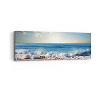 ARTTOR Lienzos decorativos mar orilla agua Cuadro Sobre Lienzo Moderno 90x30cm Cuadros Decoracion Salon Dormitorio Cocina Cuadros Pared Imágenes Wall Art Prints Decor Canvas AB90x30-3551