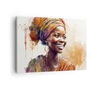 ARTTOR Lienzos decorativos Mujer Afroamericano Retrato Cuadro Sobre Lienzo Moderno 70x50cm Cuadros Decoracion Salon Dormitorio Cocina Cuadros Pared Imágenes Wall Art Prints Decor Canvas AA70x50-5767