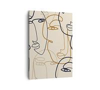 ARTTOR Lienzos decorativos Mujer Rostro Línea Cuadro Sobre Lienzo Moderno Vertical 50x70cm Cuadros Decoracion Salon Dormitorio Cocina Cuadros Pared Imágenes Wall Art Prints Decor Canvas PA50x70-5109