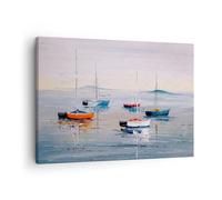 ARTTOR Lienzos decorativos Náutico Veleros Playa Cuadro Sobre Lienzo Moderno 70x50cm Cuadros Decoracion Salon Dormitorio Cocina Cuadros Pared Imágenes Wall Art Prints Decor Canvas AA70x50-6026