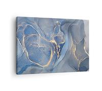 ARTTOR Lienzos decorativos Oro Azul Pintura Cuadro Sobre Lienzo Moderno 70x50cm Cuadros Decoracion Salon Dormitorio Cocina Cuadros Pared Imágenes Wall Art Prints Decor Canvas AA70x50-5029
