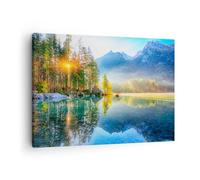 ARTTOR Lienzos decorativos Paisaje Alpes Montañas Cuadro Sobre Lienzo Moderno 70x50cm Cuadros Decoracion Salon Dormitorio Cocina Cuadros Pared Imágenes Wall Art Prints Decor Canvas AA70x50-5307