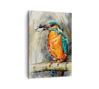 ARTTOR Lienzos decorativos Pájaro Pez Rama Cuadro Sobre Lienzo Moderno Vertical 50x70cm Cuadros Decoracion Salon Dormitorio Cocina Cuadros Pared Imágenes Wall Art Prints Decor Canvas PA50x70-6218