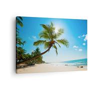 ARTTOR Lienzos decorativos playa palmera mar Cuadro Sobre Lienzo Moderno 70x50cm Cuadros Decoracion Salon Dormitorio Cocina Cuadros Pared Imágenes Wall Art Prints Decor Canvas AA70x50-3570