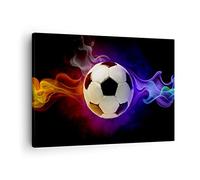 ARTTOR Lienzos decorativos Resumen bola llama fútbol Cuadro Sobre Lienzo Moderno 70x50cm Cuadros Decoracion Salon Dormitorio Cocina Cuadros Pared Imágenes Wall Art Prints Decor Canvas AA70x50-2111