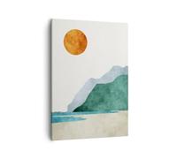 ARTTOR Lienzos decorativos Sol Paisaje Playa Cuadro Sobre Lienzo Moderno Vertical 50x70cm Cuadros Decoracion Salon Dormitorio Cocina Cuadros Pared Imágenes Wall Art Prints Decor Canvas PA50x70-6186