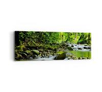 ARTTOR Lienzos decorativos Stream Bosque Naturaleza Cuadro Sobre Lienzo Moderno 90x30cm Cuadros Decoracion Salon Dormitorio Cocina Cuadros Pared Imágenes Wall Art Prints Decor Canvas AB90x30-0174
